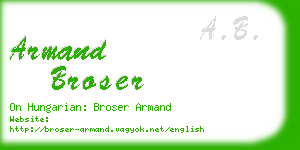 armand broser business card
